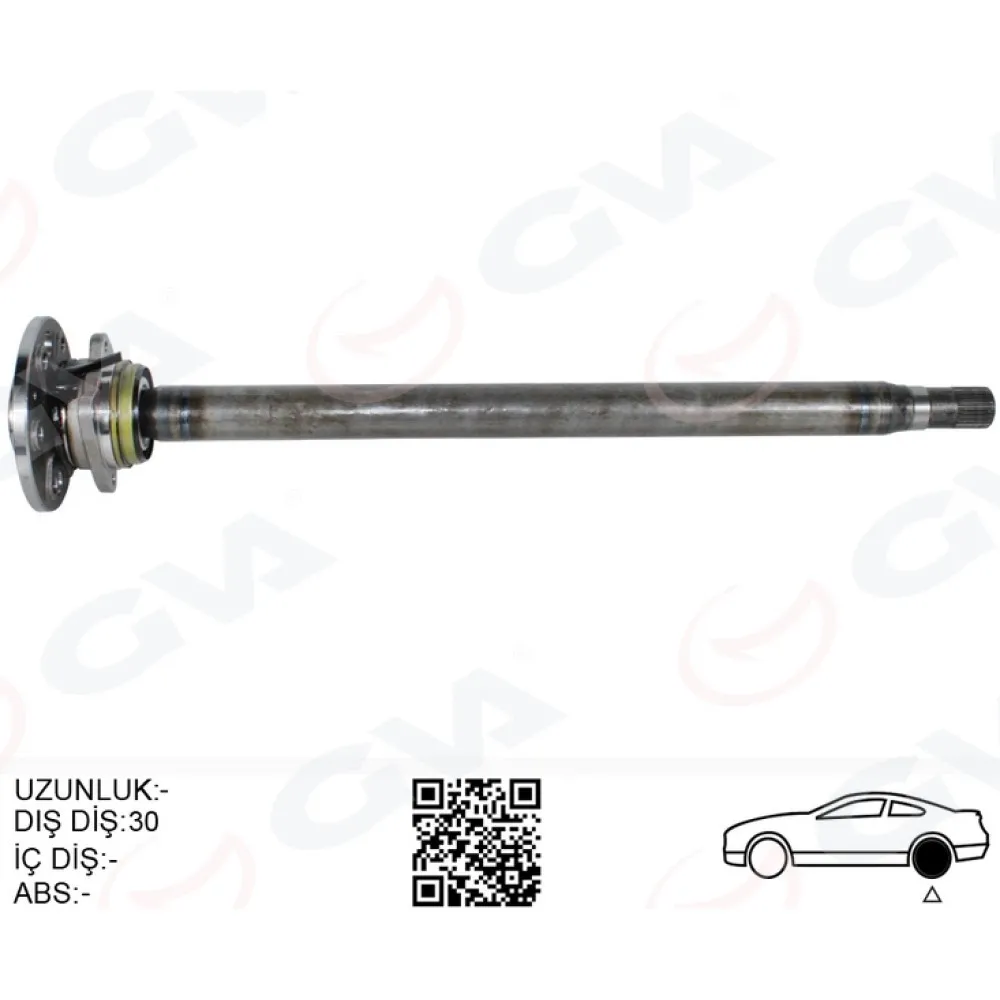 Aks Mili Arka Sol Kalin Kisa 840Mm Mercedes Sprinter B906 . Vw Crafter 30-35-50 Z:29-30 Poryali