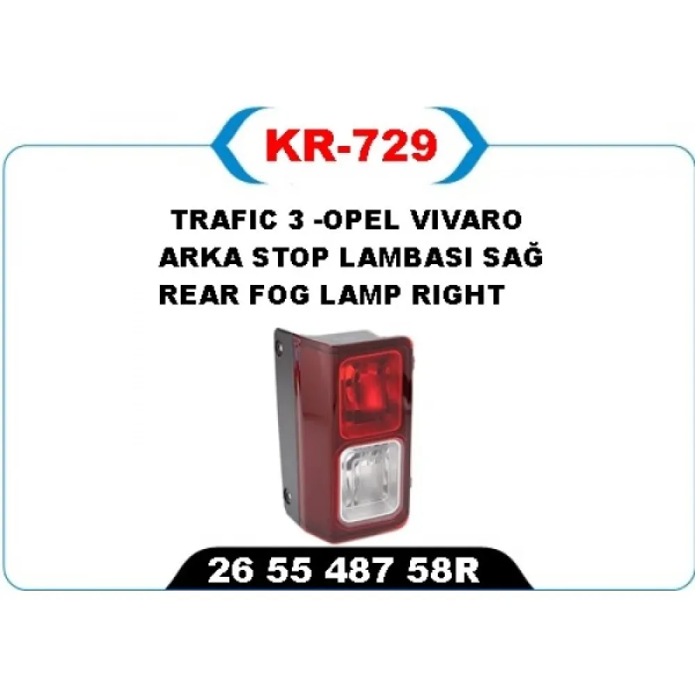 Arka Sis Lambasi Sağ Trafic 3 -Opel Vivaro