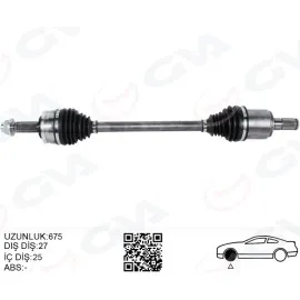 Komple Aks Sol Hyundai Bayon 1.0L 1.4L G3Le G4Lc 21- 25X27 Komple Boy 675Mm