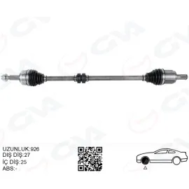 Komple Aks Sağ Hyundai Bayon 1.0L 1.4L G3Le G4Lc 21- 25X27 Komple Boy 926Mm