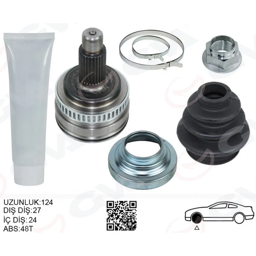 AKS KAFASI DIŞ SAĞ/SOLL BMW E36 E46 TEKERLEK TARAFI UZUNLUK 124MM