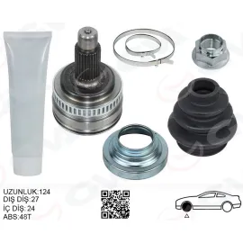 AKS KAFASI DIŞ SAĞ/SOLL BMW E36 E46 TEKERLEK TARAFI UZUNLUK 124MM