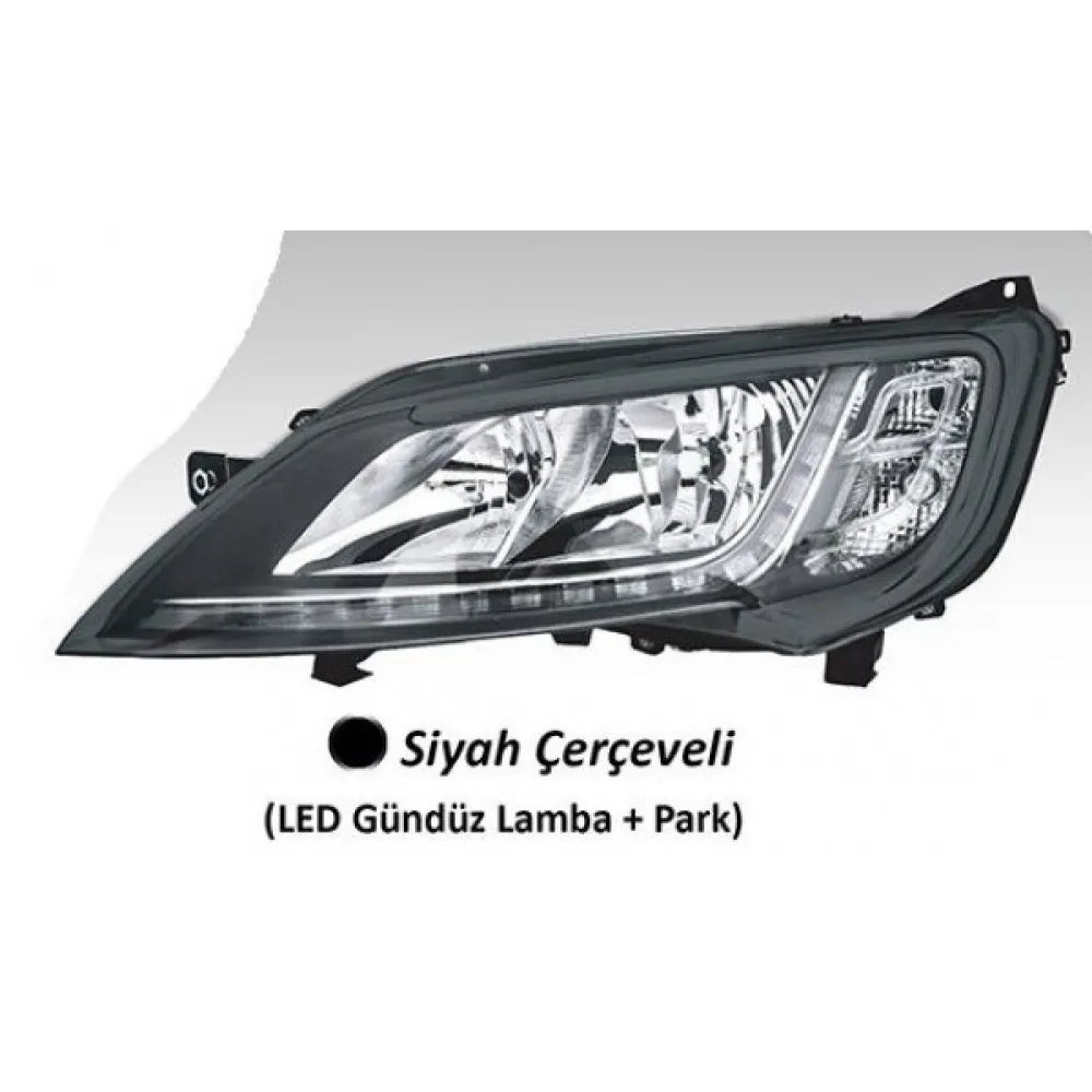 Far Motorlu Sol - Siyah Çerçeveli Led Ballast Hariç Ducato Maxi -P.boxer - C.jumper 14