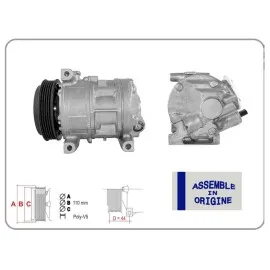 Klima Kompresörü Sifir Ürün Fiat Doblo 10 Fiorino 08 Grande Punto 05 15 Linea 07 Punto Evo 09 1 4 Alfa Mito 09 18 Opel Combo 12 1.2 / 1.4 12V 5 Kanal 110Mm