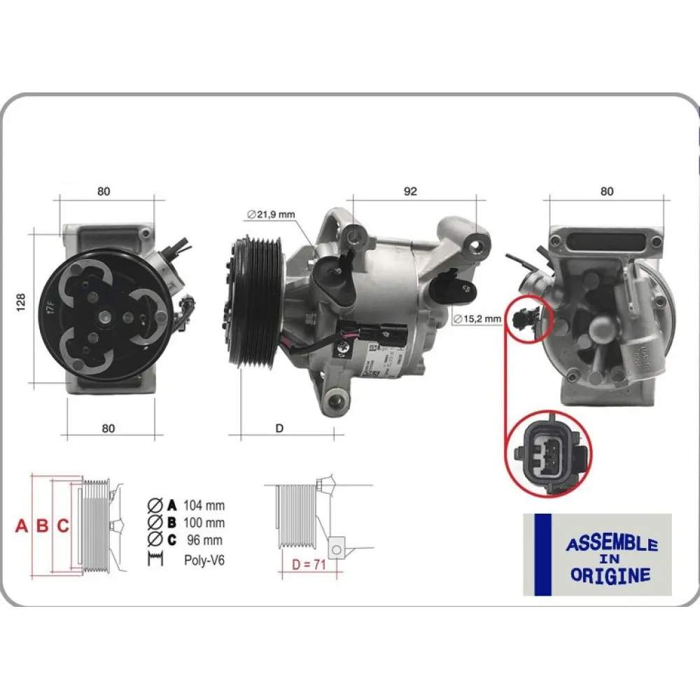 Klima Kompresörü Sifir Ürün Dacia Duster-Sandero-Logan Mcv Nissan Micra 1.5Dci K9K