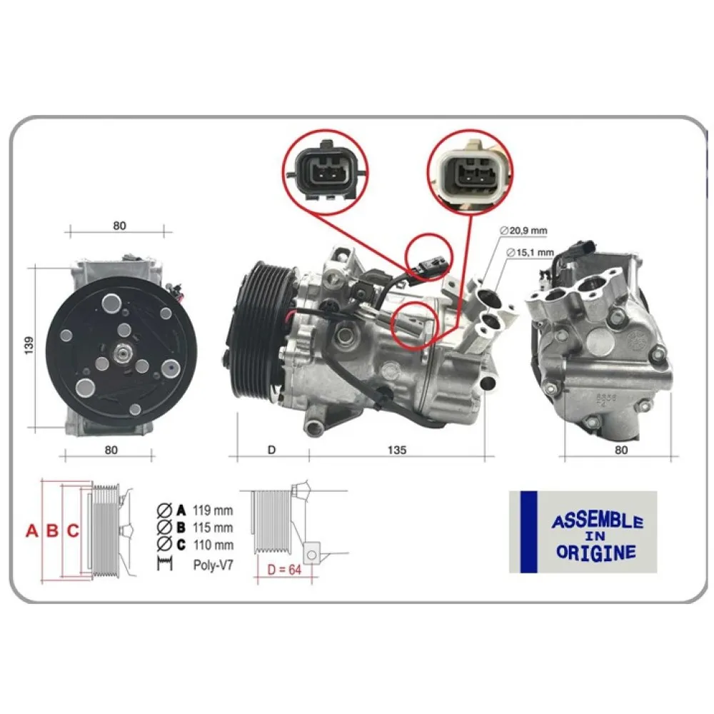 Klima Kompresörü Sifir Ürün Renault Clio V 19 Captur Ii 20 1.2 Tce 1.0 Sce 1.3Tce Nissan Juke 1.2