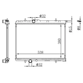 Radyatör Brazing Kalin Tip Peugeot 206 98 380X538X22 Mek.