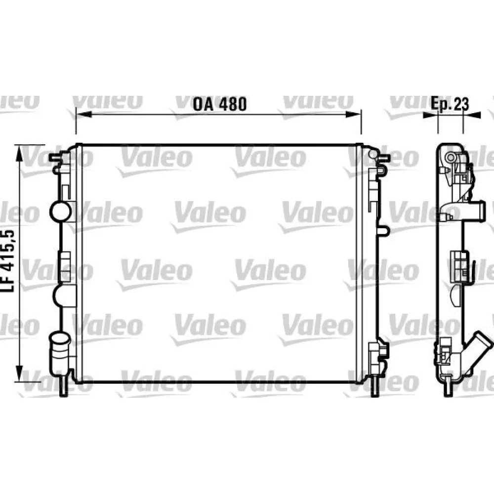 Radyatör Clio Ii-Kng -Logan-Solenza-1.5Dci-1.4-1.6 16V-1.9Dti Ac Mek 480X414.5X34