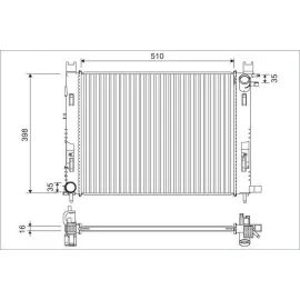 MOTOR SU RADYATORU CAPTUR I 12> CLIO IV 12> DOKKER 12> SYMBOL III 14> SANDERO II 12> 0.9 TCE 1.2 TCE 1.5 DCI 1.6 506x414x18