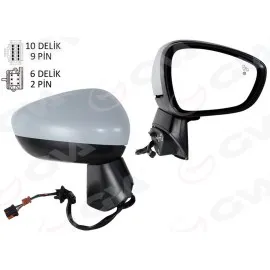 DIŞ DİKİZ AYNASI KOMPLE SAĞ OPEL CROSSLAND 17> ELEKTRİKLİ KATLANIR