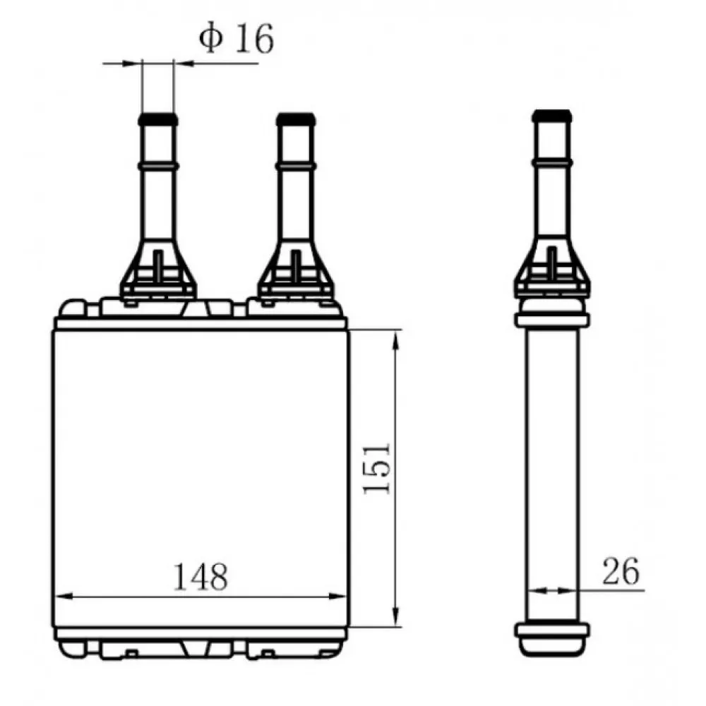 Kalorifer Radyatoru Brazing Nissan D22 At/mt Sanzuman 151X147X26