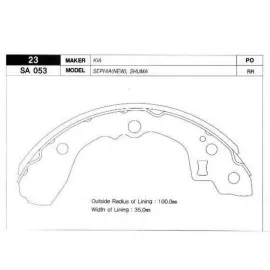 PABUÇ BALATA ARKA KAMPANA KIA SEPHIA 98 > SHUMA 98-04 GS8692