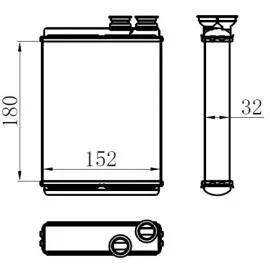 Kalorifer Radyatörü Peugeot P308 13>21 Citroen C3 09>16 C4 Cactus 14> Ds3 09>15