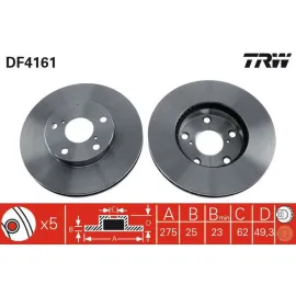 ÖN FREN AYNASI RAV4 II 1.8VVT-2.0 16V 00>2.0VVTI-2.4VVTI-2.0D-4D 01> 275x25x5DLxHAVALI