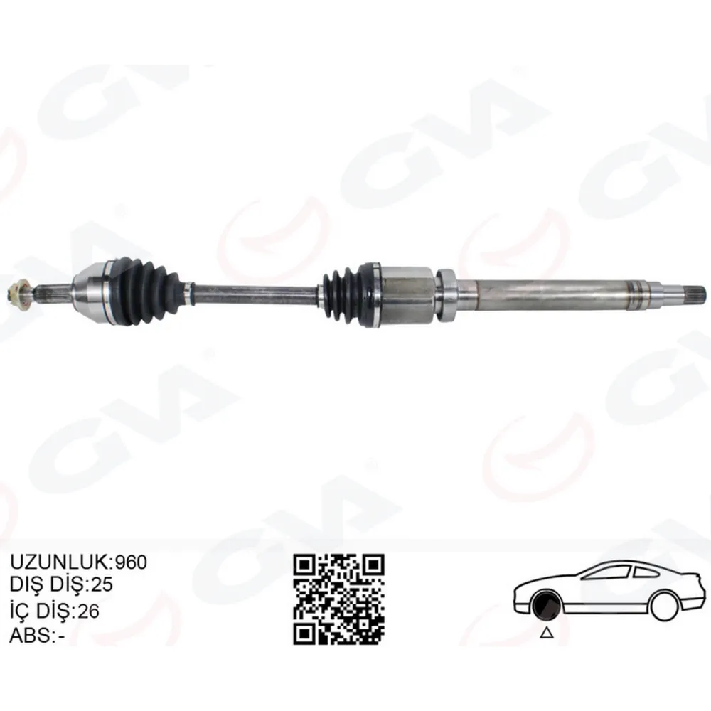 ÖN AKS KOMPLE SAĞ TRANSIT CONNECT 1.8 TDCI 02>14 75-90-110PS 960mm