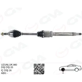 ÖN AKS KOMPLE SAĞ TRANSIT CONNECT 1.8 TDCI 02>14 75-90-110PS 960mm