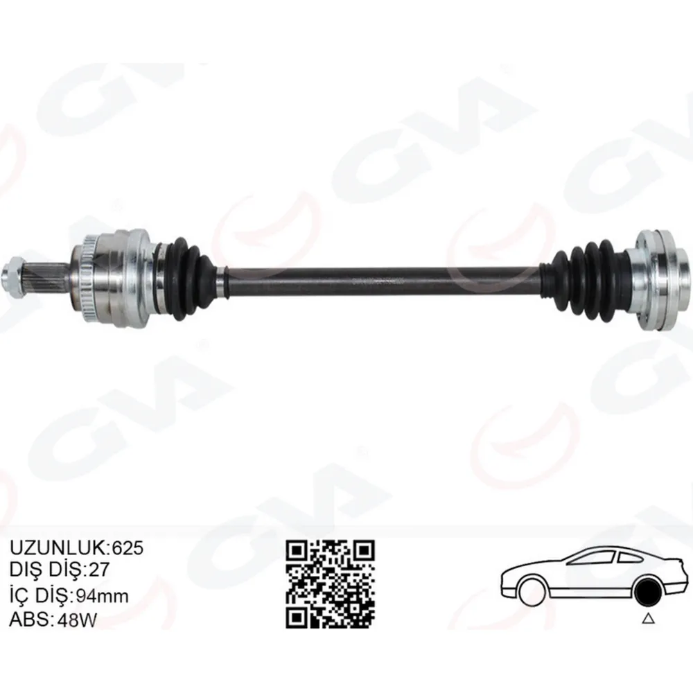 KOMPLE AKS ARKA SOL BMW E46 E36 ARKA SAG SOL 625MM
