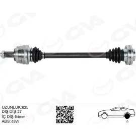 KOMPLE AKS ARKA SOL BMW E46 E36 ARKA SAG SOL 625MM