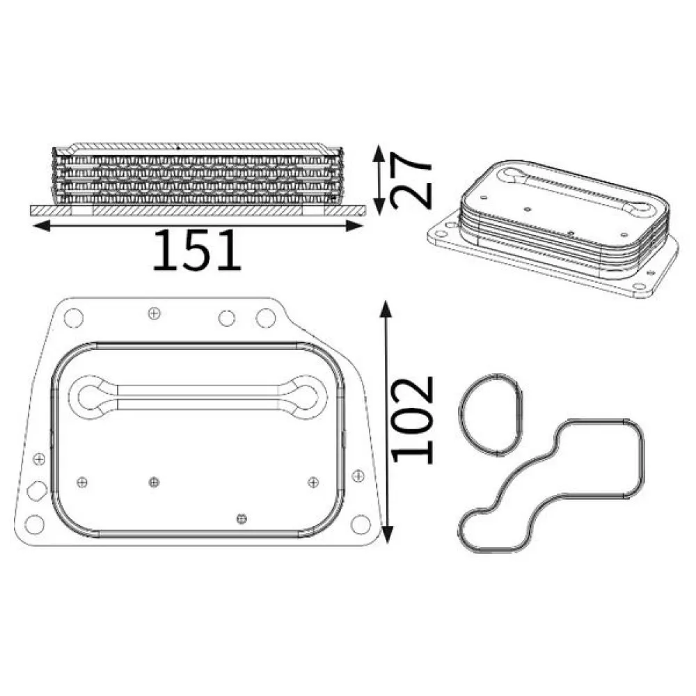Yağ Soğutucu Fiat Egea 16> 500L 12> Doblo 15> Fiorino 16> Alfa Romeo Mito 09>18 1.3D Mtj Euro 6