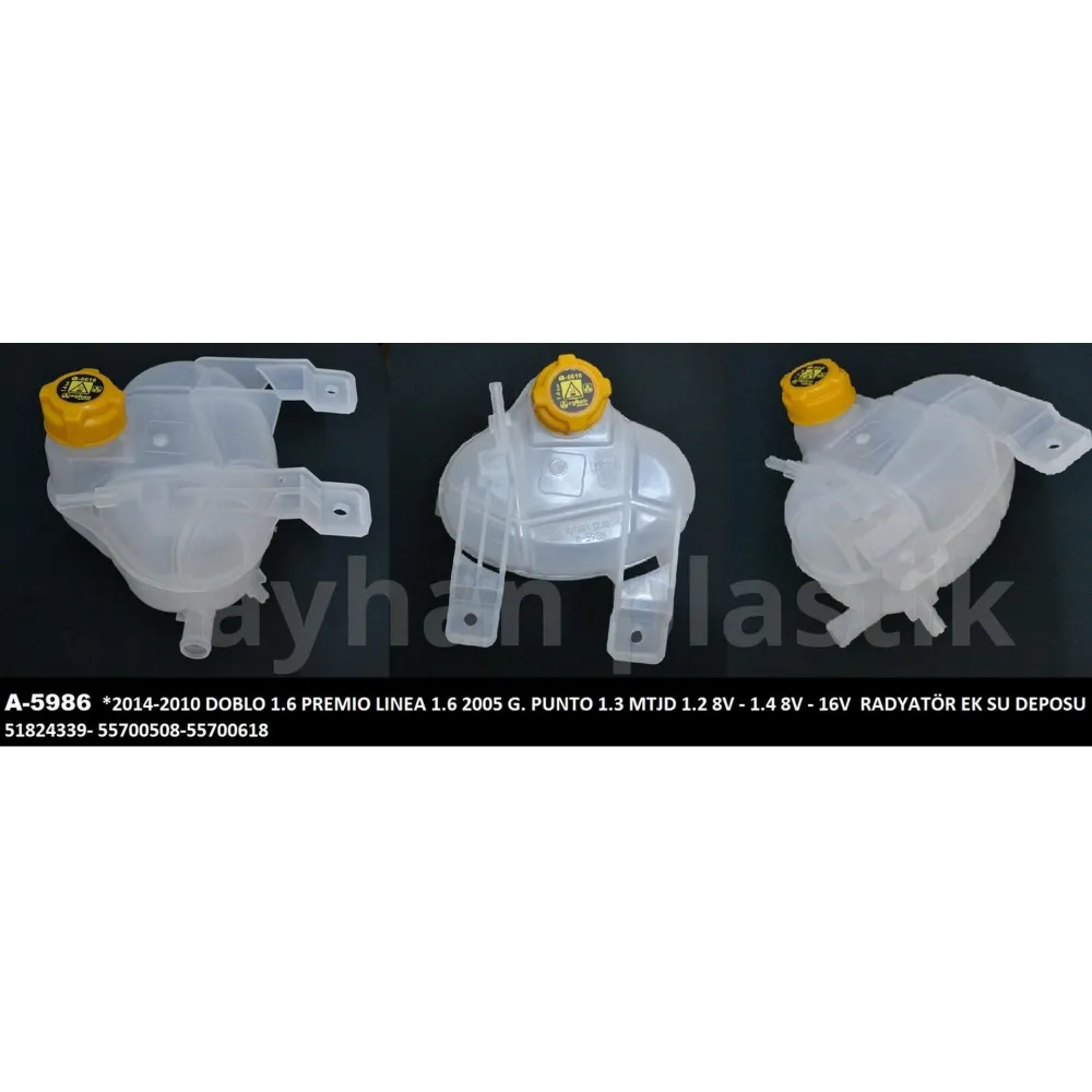 GENLEŞME KAVANOZU KAPAKLI GRANDE PUNTO 05 DOBLO PREMIO 1.6 MJTD 13 RADYATÖR EK SU DEPOSU