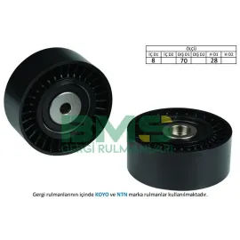 ALTERNATÖR GERGİ RULMANI VW CRAFTER-MULTIVAN V-T5-TIGUAN 2.0 TDİ 2010 A4-A5-A6-Q5 2.0 TDİ 70x28