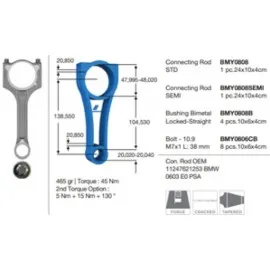 Piston Kolu 1.6 P207-P208-P2008-P308-P3008-P508-C4-Ds3-C3-Ds4-Mini Cooper-One-Bmw F20 114-116-1