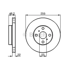 FREN DİSKİ ÖN [255 / 22-20 MM], HAVA KANALLI (TOYOTA COROLLA SEDAN 1.3 12V (75HP) (93-)