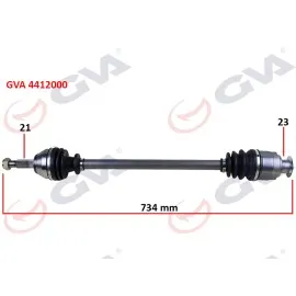 Komple Aks Sağ Renault 19 1.4 734Mm