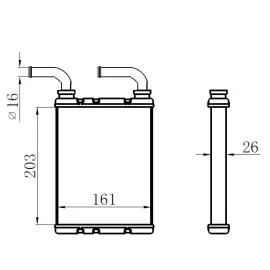 Kalorifer Radyatörü Brazing Fluence Düz Çikiş Borulu 203X166X29 A/m