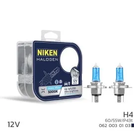 NIKEN 12V H4 60/55W BEYAZ IŞIK AMPUL P43t 5000K