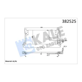 388800 KLİMA RADYATÖRÜ OPEL COMBO-CORSA B 1.2 1.4 1.7D 93-01 CORSA PICK-UP 1.4GLS 94-97 1.0 97-02 KURUTUCUSUZ BRAZING AL-AL 631x368x20 1850032-52484309-90486844-90508124