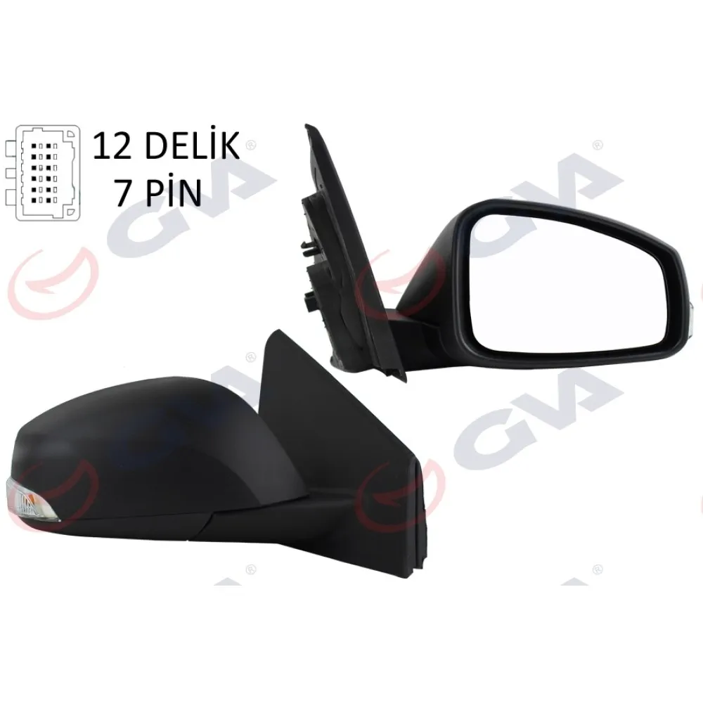 Diş Dikiz Aynasi Sağ Megane-Fluence 08 Elektrikli Isitmali Sinyalli Konveks 7 Fiş Vm-6138Ehr