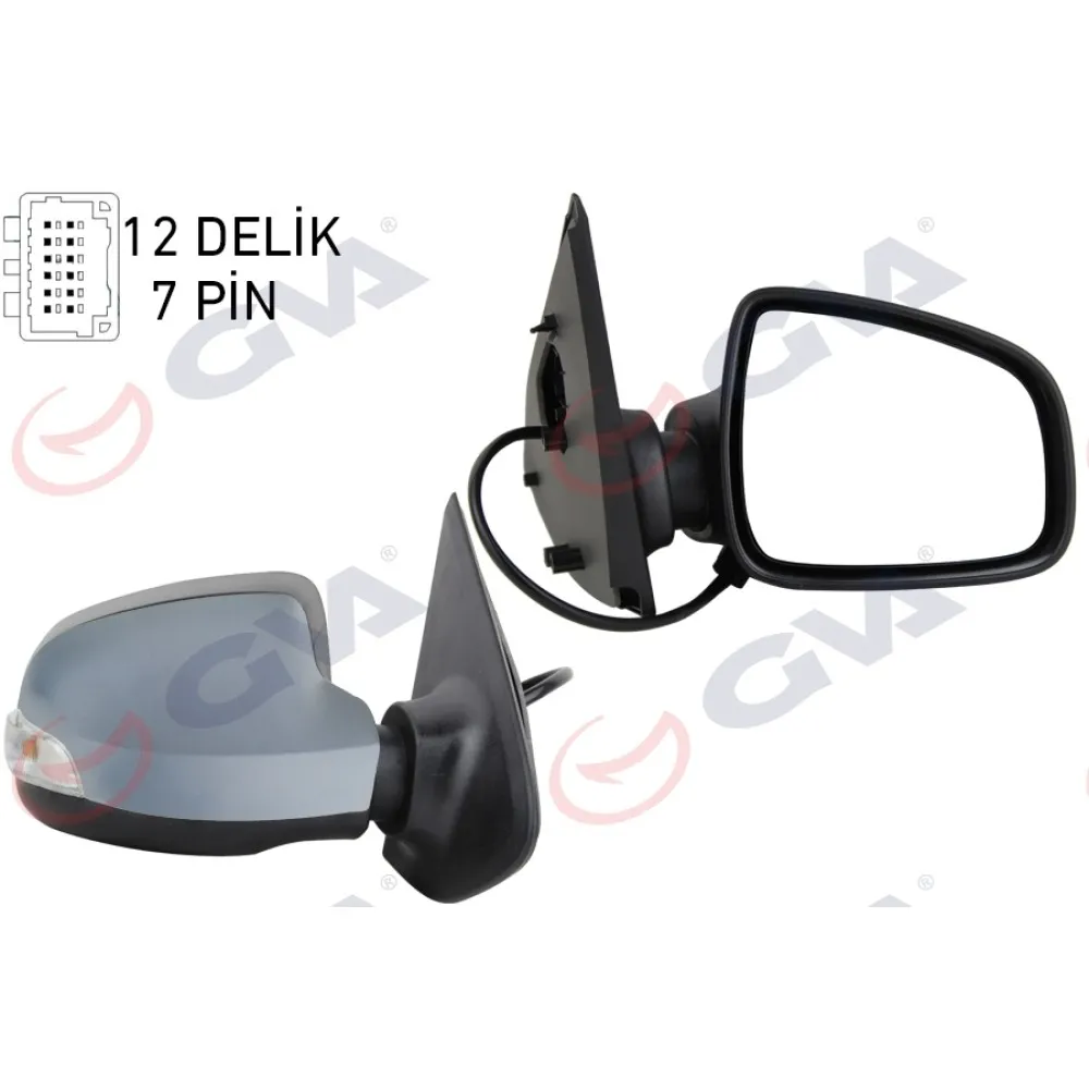 DIŞ DİKİZ AYNASI SAĞ SYMBOL-SANDERO 13 ELEKTRİKLİ ISITMALI SİNYALLİ ASTARLI KONVEKS 9 FİŞ VM-6129EHPSR