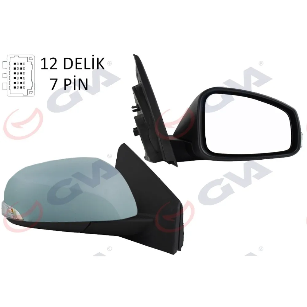 Diş Dikiz Aynasi Sağ Megane-Fluence 08 Elektrikli Isitmali Sinyalli Astarli Konveks 7 Fiş Vm-6138Ehpr