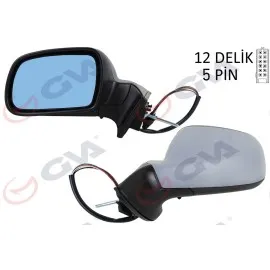DIŞ DİKİZ AYNASI SOL 407 05 ELEKTRİKLİ ISITMALI MAVİ CAM ASTARLI KONVEKS 5 FİŞ VM-204EHPL