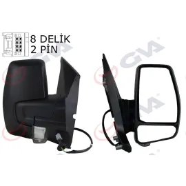 DIŞ DİKİZ AYNASI SAĞ TRANSİT CUSTOM V362 12 MEKANİK DESENLİ SİNYALLİ KONVEKS VM-6325R 1766579-682BL5JA6