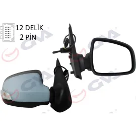 DIŞ DİKİZ AYNASI SAĞ SYMBOL-SANDERO 13 1 MEKANİK SİNYALLİ ASTARLI KONVEKS 2 FİŞ VM-6129PR