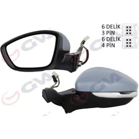 Diş Dikiz Aynasi Sol 208 13 Elektrikli Isitmali Sinyalli Astarli Konveks Vm-509Ehpl
