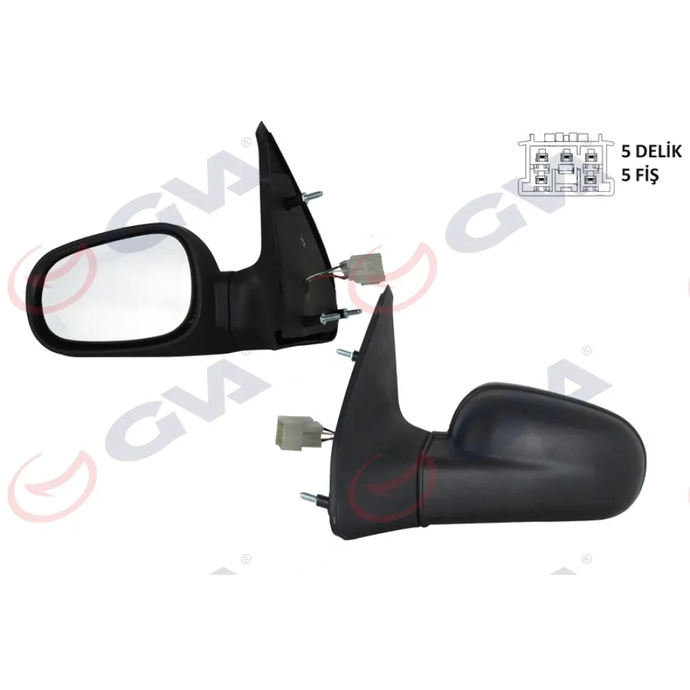 Diş Dikiz Aynasi Sol Clio 94-98 Elektrikli Isitmali Düz Cam 5 Fiş Vm-126Ehl