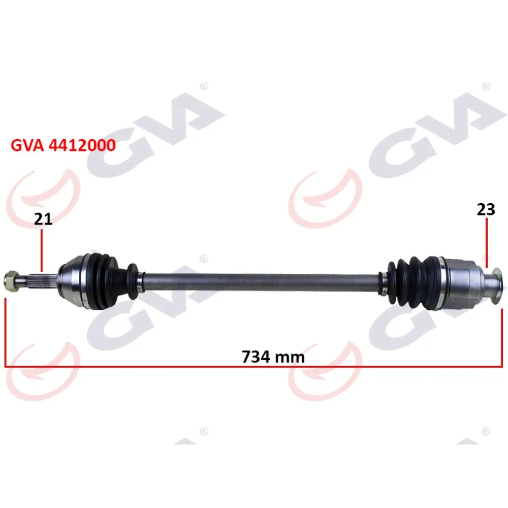 Komple Aks Sağ Renault 19 1.4 734Mm