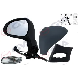 DIŞ DİKİZ AYNASI SOL 308 07 ELEKTRİKLİ ISITMALI SİNYALLİ SENSÖRLÜ ASTARLI KONVENKS 6 FİŞ VM-6308EHPSR