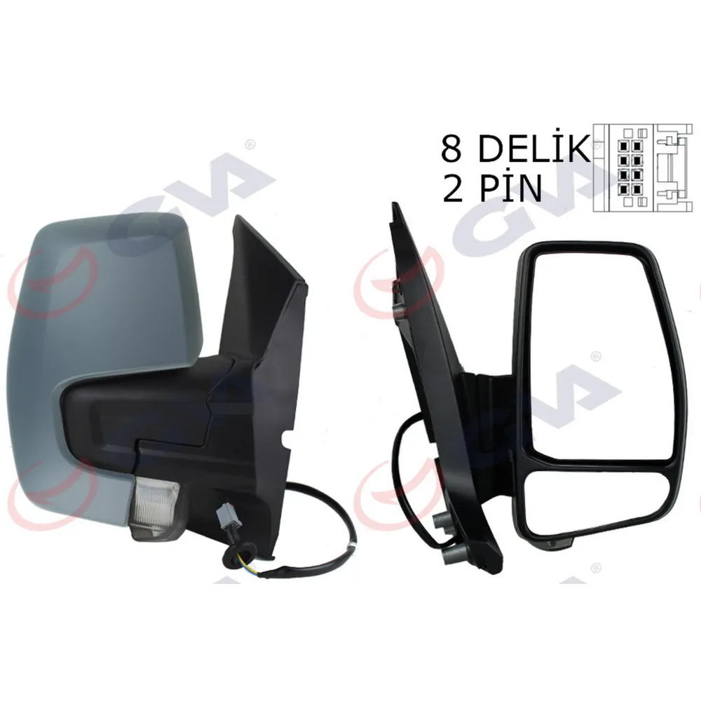 DIŞ DİKİZ AYNASI SAĞ TRANSİT CUSTOM V362 12 MEKANİK ASTARLI SİNYALLİ KONVEKS VM-6325PR 1766579-682BL5JA6