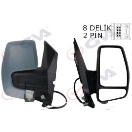 DIŞ DİKİZ AYNASI SAĞ TRANSİT CUSTOM V362 12 MEKANİK ASTARLI SİNYALLİ KONVEKS VM-6325PR 1766579-682BL5JA6