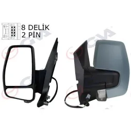DIŞ DİKİZ AYNASI SOL TRANSİT CUSTOM V362 12 MEKANİK ASTARLI SİNYALLİ KONVEKS VM-6325PL 1766580-683BL5JA6
