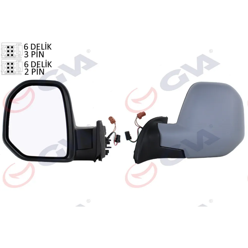 DIŞ DİKİZ AYNASI SOL BERLINGO-PARTNER 08 ELEKTRİKLİ ISITMALI ASTARLI KONVEKS VM-6118EHPL
