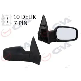 Diş Dikiz Aynasi Sağ Megane 02 Elektrikli Isitmali Sensörlü Siyah Kapak Konveks 7 Fiş Vm-138Ehsr