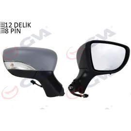 Diş Dikiz Aynasi Sağ Clio 12 Elektrikli Isitmali Astarli Sinyalli Sensörlü Konveks Vm-6126Ehpsr