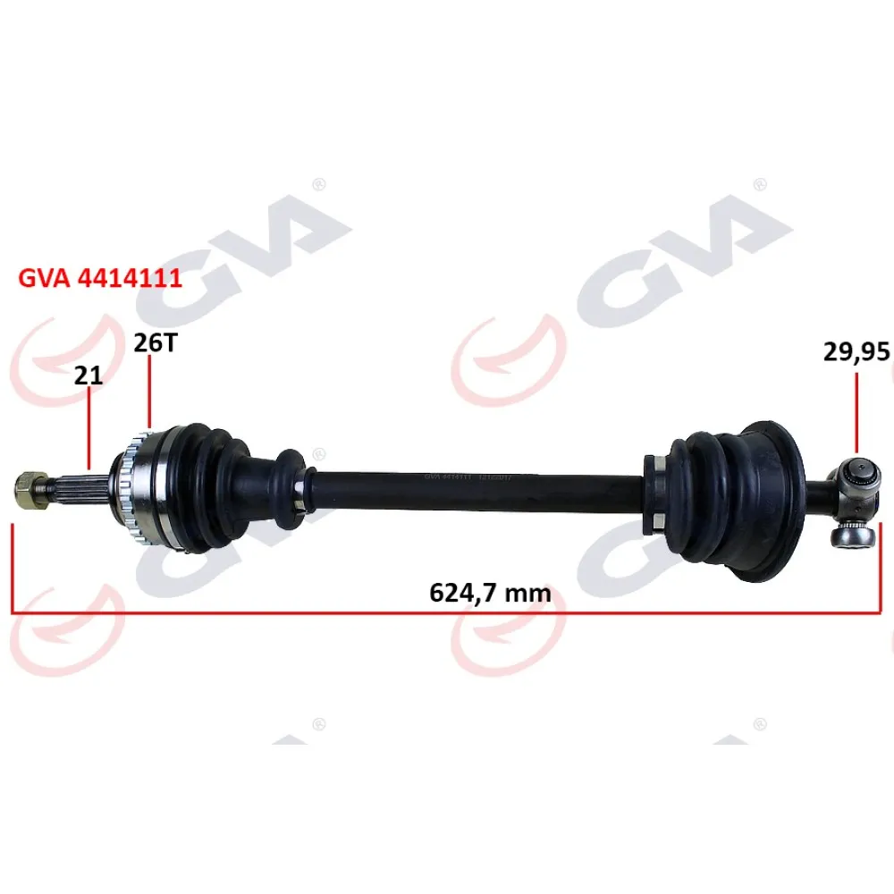 Komple Aks Sol Clio Ii 1.4I 16V 98-05 Abs Li 26Diş 625Mm