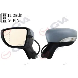 Diş Dikiz Aynasi Sol Clio 17 Elektrikli Katlanir Isitmali Sinyalli Astarli Asferik Vm-6126Ebpal