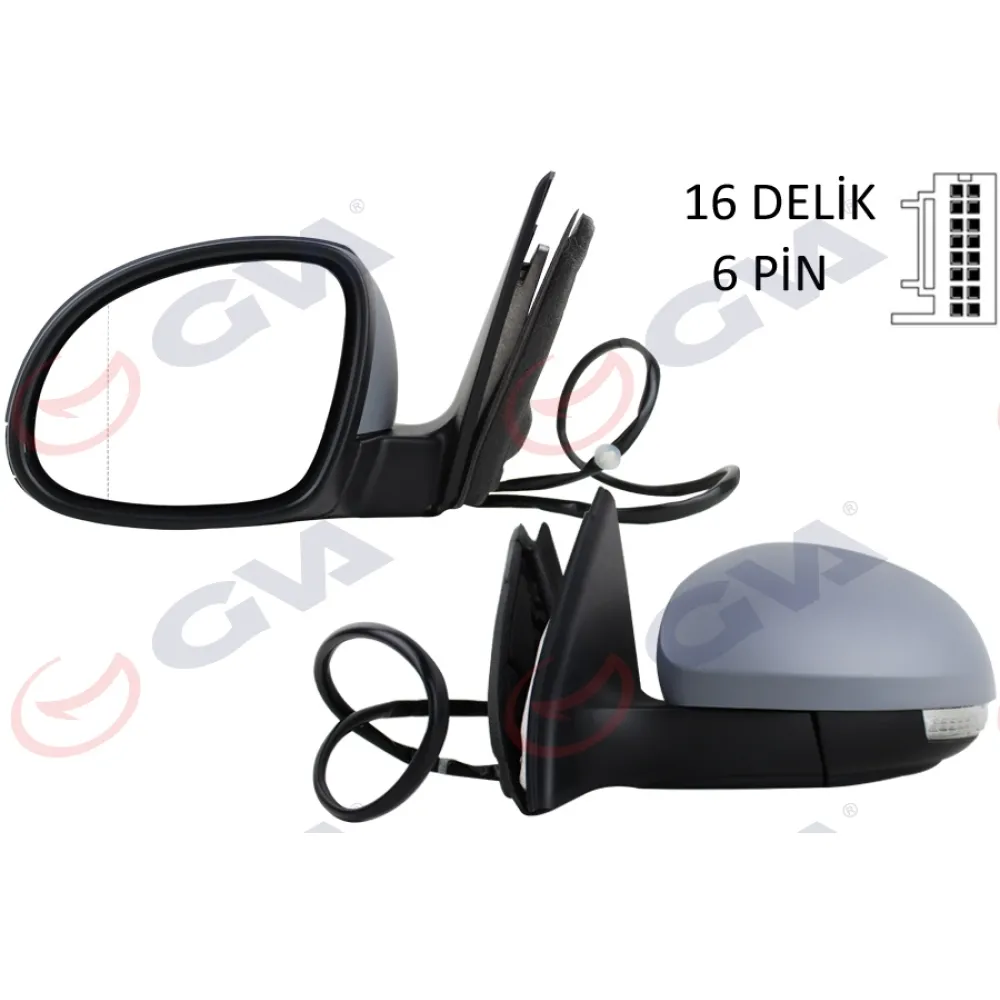Diş Dikiz Aynasi Sol Tiguan 09 Elektrikli Isitmali Astarli Sinyalli Asferik Vm-383Ehpal